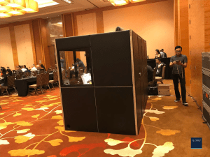Black color interpretation booth