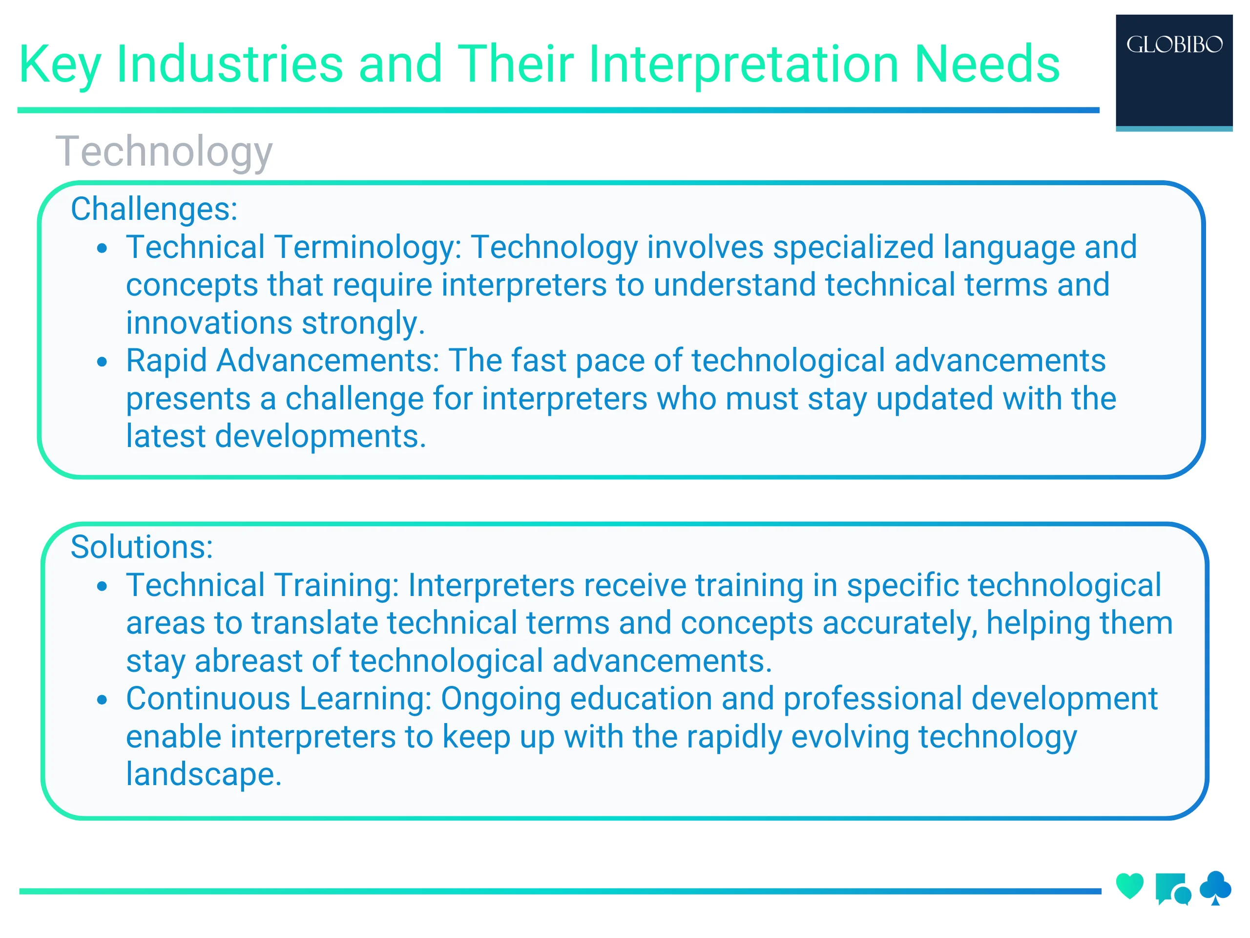 Key Industries and Their Interpretation Needs Key Industries and Their Interpretation Needs