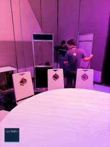 Interpretation booth setup at an event